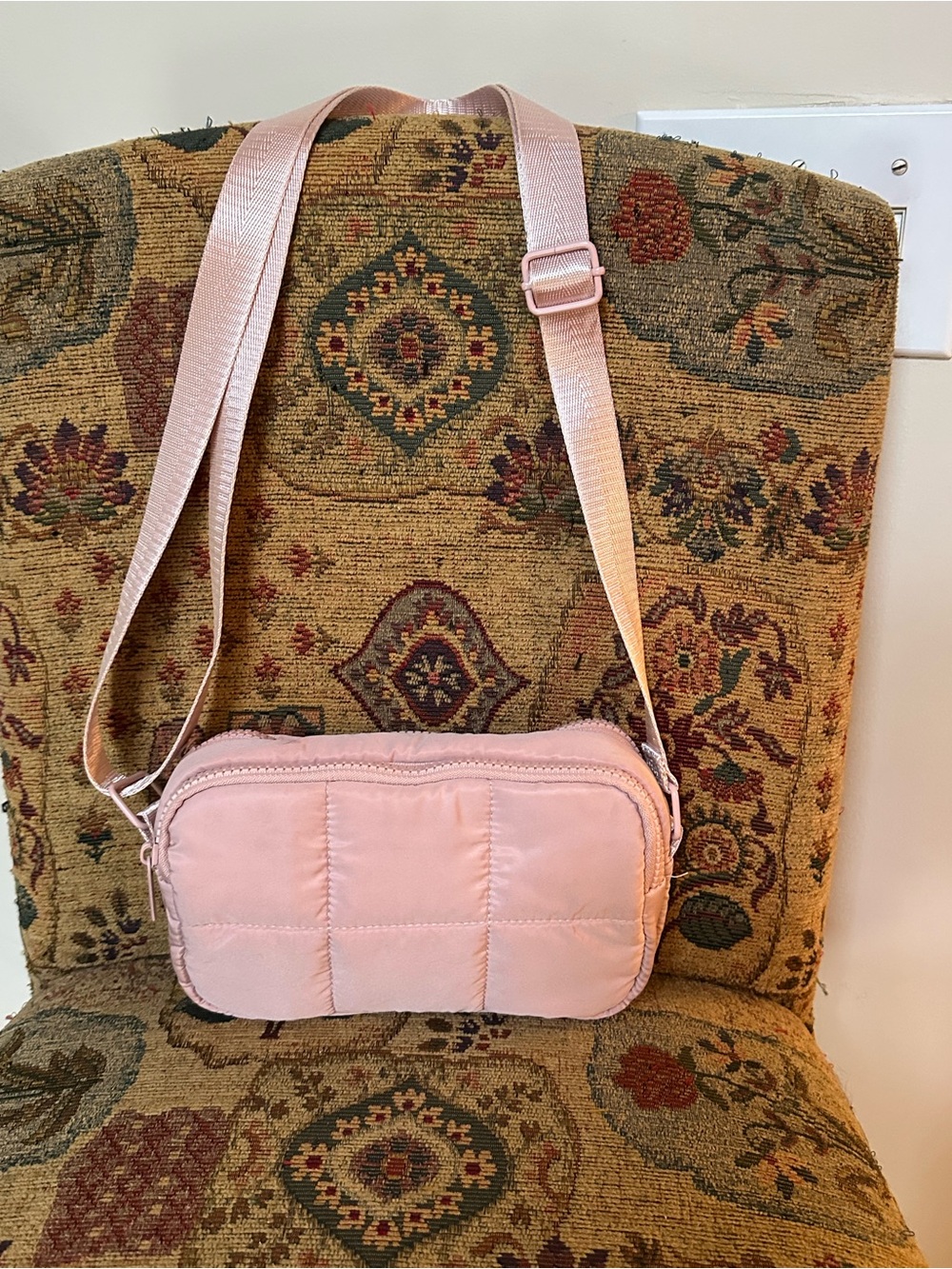 Pink Quilted Lightweight Crossbody